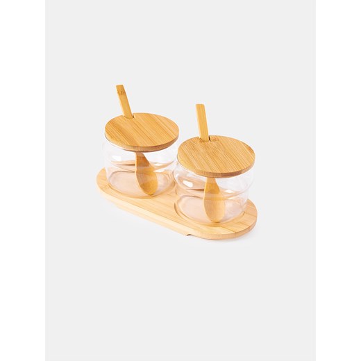 Sinsay - Pojemniki do przechowywania z lyżeczką 2 pack - beżowy Sinsay One Size Sinsay