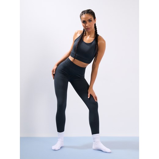 Sinsay - Legginsy sportowe z ozdobnym przeszyciem w pasie - szary Sinsay M/L Sinsay