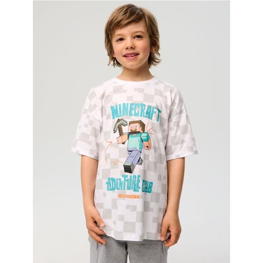 Sinsay - Koszulka Minecraft - biały ze sklepu Sinsay w kategorii T-shirty chłopięce - zdjęcie 180265699