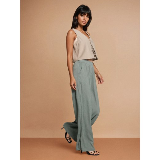 Sinsay - Luźne spodnie wide leg - zielony Sinsay XXL Sinsay