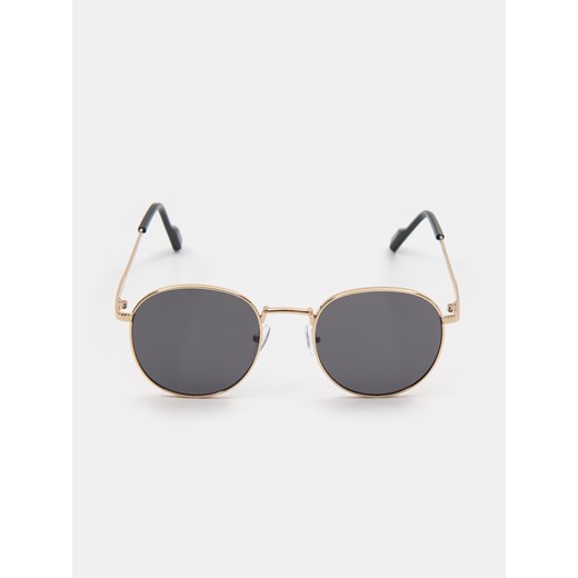 Sinsay - Okulary przeciwsłoneczne okrągłe - złoty Sinsay One Size Sinsay