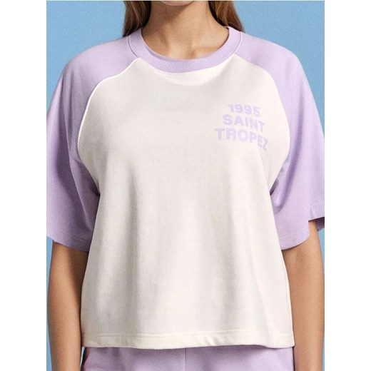 Sinsay - Bluza z krótkim rękawem - fioletowy ze sklepu Sinsay w kategorii Bluzy damskie - zdjęcie 180267218