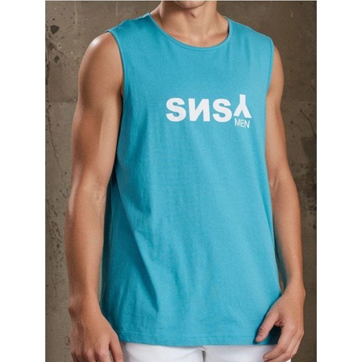 Sinsay - Tank top - niebieski ze sklepu Sinsay w kategorii T-shirty męskie - zdjęcie 180267305