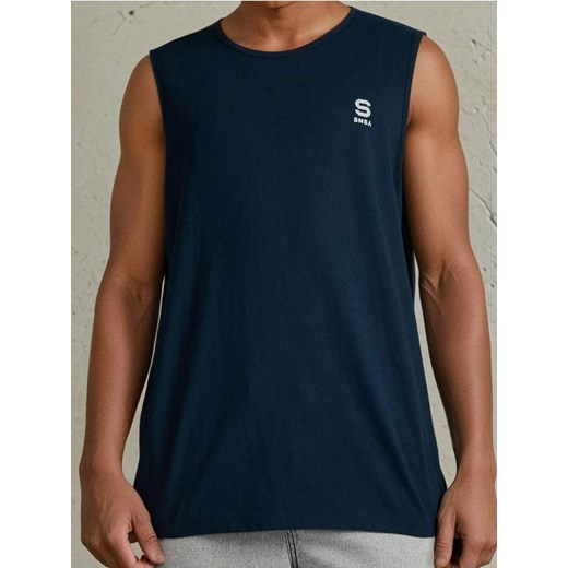 Sinsay - Tank top - granatowy ze sklepu Sinsay w kategorii T-shirty męskie - zdjęcie 180267306