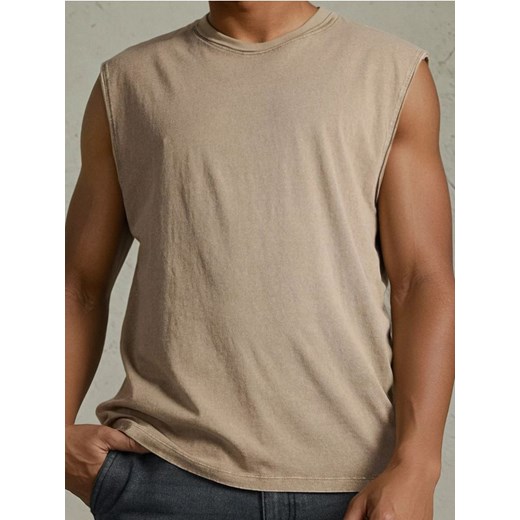 Sinsay - Tank top z efektem sprania - brązowy ze sklepu Sinsay w kategorii T-shirty męskie - zdjęcie 180267308