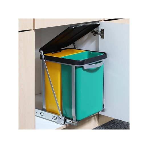 Nordheim Mocowany kosz na śmieci w kolorze żółto-zielonym - 2x 8 l Nordheim onesize promocyjna cena Limango Polska