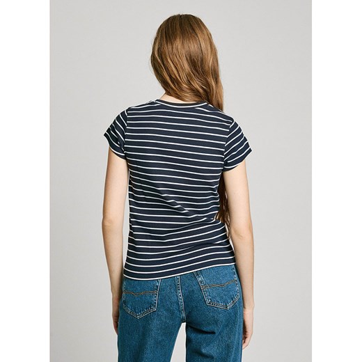 Pepe Jeans bluzka damska z okrągłym dekoltem bawełniana z haftami casual 