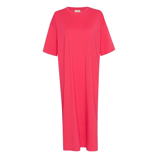 Sukienka Kaffe z okrągłym dekoltem maxi luźna z długim rękawem 