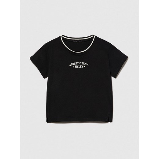 Sisley Koszulka w kolorze czarnym ze sklepu Limango Polska w kategorii Bluzki dziewczęce - zdjęcie 180273746
