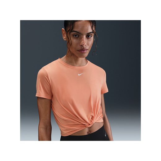 Damska koszulka z krótkim rękawem Dri-FIT Twist Nike One Classic - Pomarańczowy ze sklepu Nike poland w kategorii Bluzki damskie - zdjęcie 180274699