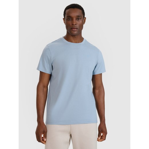 Męski t-shirt basic 4F 4FWSS25TTSHM2074 - niebieski ze sklepu Sportstylestory.com w kategorii T-shirty męskie - zdjęcie 180275389