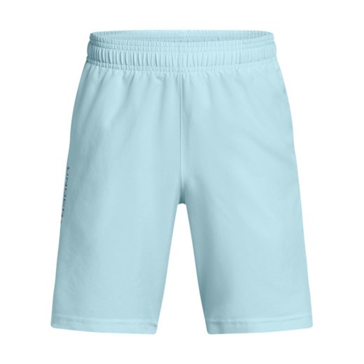 Chłopięce spodenki treningowe Under Armour UA Tech Woven Wordmark Short - niebieskie ze sklepu Sportstylestory.com w kategorii Spodenki chłopięce - zdjęcie 180275548