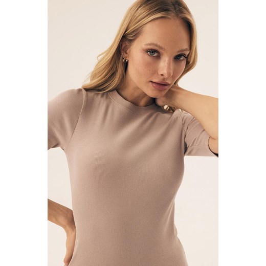 Esotiq koszula damska na krótki rękaw Ryoko 42433-08X, Kolor beżowy, Rozmiar L, Esotiq L wyprzedaż Primodo