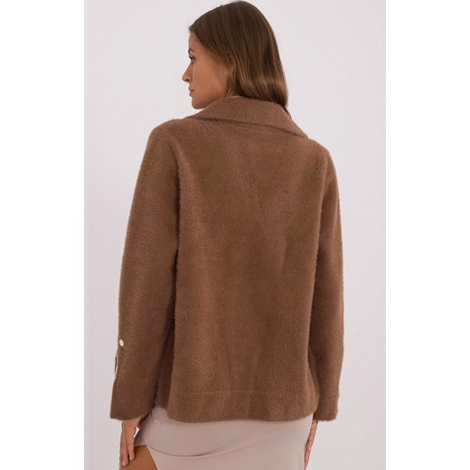 Brązowa kurtka z alpaki MBM-KR-250.77, Kolor brązowy, Rozmiar uniwersalny, FactoryPrice ze sklepu Primodo w kategorii Kurtki damskie - zdjęcie 180277328