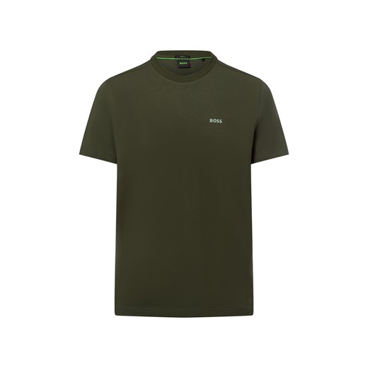 BOSS Green Koszulka męska - Tee Mężczyźni Bawełna oliwkowy jednolity ze sklepu vangraaf w kategorii T-shirty męskie - zdjęcie 180280938