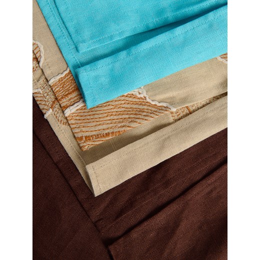 Reserved - Lniana bluzka z wiązaniami - jasnoturkusowy Reserved L Reserved