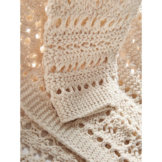 Reserved - Ażurowy kardigan - kremowy Reserved M Reserved