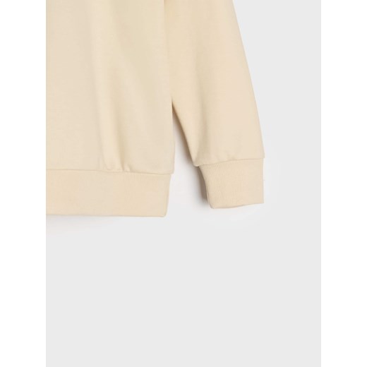 Sinsay - Bluza z kołnierzykiem i haftowanym napisem - kremowy Sinsay 98 Sinsay