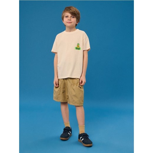 Sinsay - Koszulka oversize z kolorowym nadrukiem na plecach - kremowy ze sklepu Sinsay w kategorii T-shirty chłopięce - zdjęcie 180283265