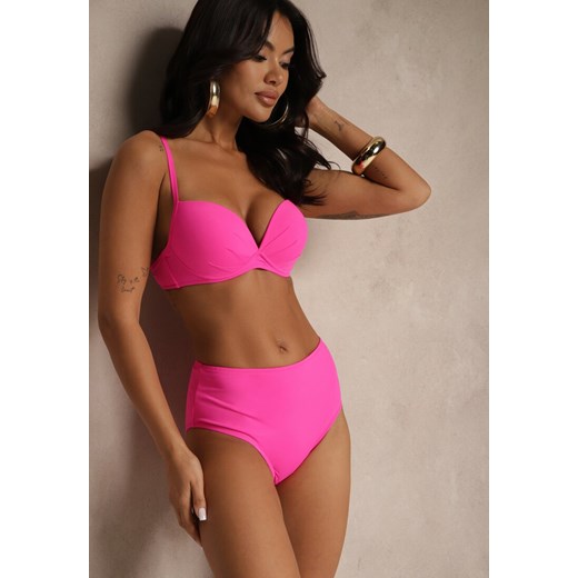 Fuksjowe Basicowe Bikini Biustonosz i Majtki Figi Natonea Renee 44 promocyjna cena renee.pl