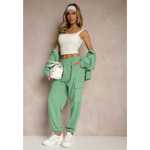 Zielone Spodnie Typu Cargo High Waist Worseli ze sklepu renee.pl w kategorii Spodnie damskie - zdjęcie 180286096