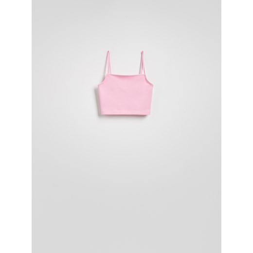Reserved - Krótki top na ramiączkach - różowy Reserved XL Reserved