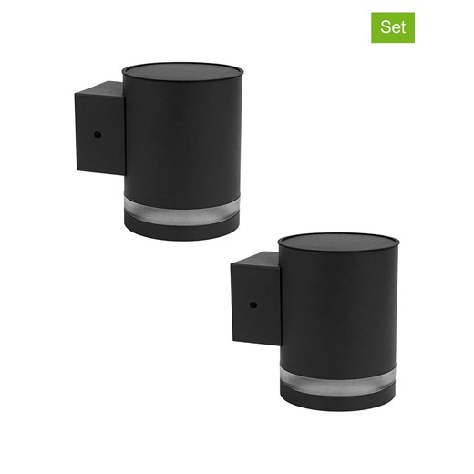 lumisky Solarne lampy ścienne (2 szt.) &quot;Helio&quot; w kolorze czarnym - 12 Lumisky onesize wyprzedaż Limango Polska