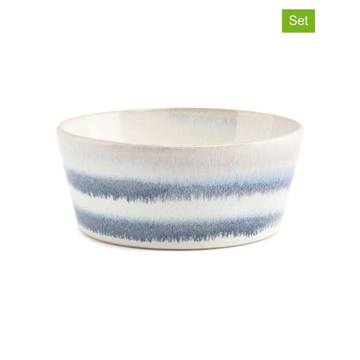 Salt and Pepper Miski (4 szt.) &quot;Stripes&quot; w kolorze biało-niebieskim - wys. 5,5 x Ø 13 cm ze sklepu Limango Polska w kategorii Miski - zdjęcie 180288549