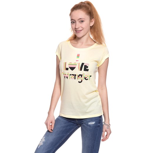 WRANGLER T SHIRT DAMSKI I LOVE TEE ETHEREAL YELLOW W700LF6UF 112130874 ze sklepu YouNeedit.pl w kategorii Bluzki damskie - zdjęcie 180288917