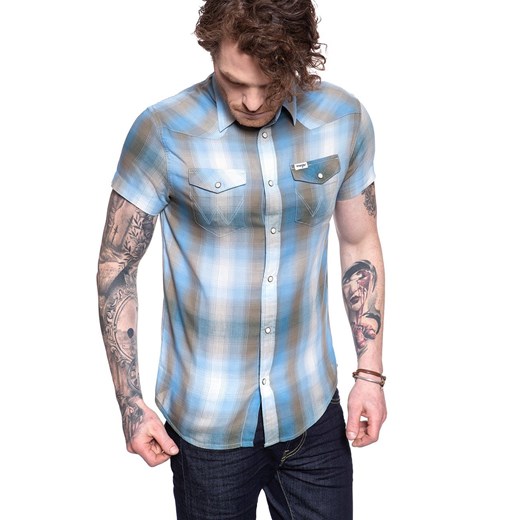 MĘSKA KOSZULA WRANGLER SS WESTERN SHIRT DUSTY OLIVE W5J06DX45 112130148 Wrangler M YouNeedit.pl