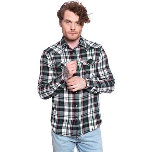WRANGLER LS WESTERN SHIRT MĘSKA KOSZULA W KRATĘ DŁUGI RĘKAW PINE W5A07BG01 Wrangler L YouNeedit.pl