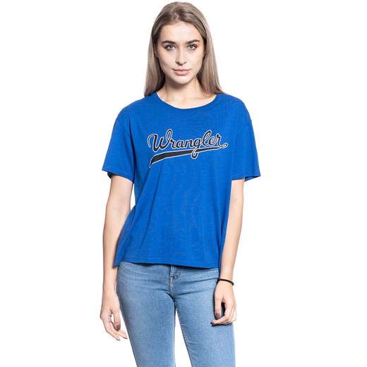 T-SHIRT DAMSKI WRANGLER DRAPE TEE COBALT BLUE W7P7F6B09 112132065 ze sklepu YouNeedit.pl w kategorii Bluzki damskie - zdjęcie 180289299