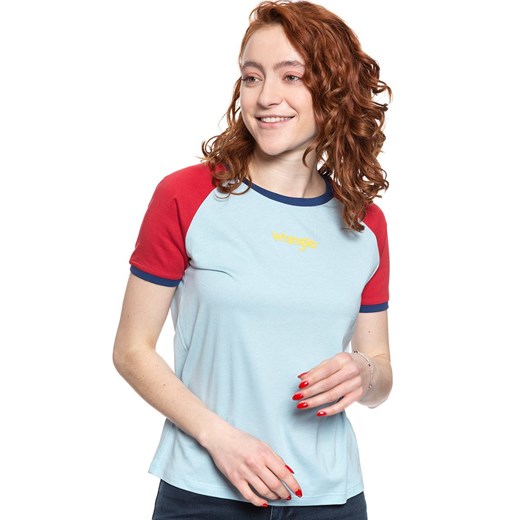 WRANGLER T SHIRT DAMSKI RAGLAN TEE ANGEL FALLS BLU W7N8F6B07 112131984 ze sklepu YouNeedit.pl w kategorii Bluzki damskie - zdjęcie 180289796