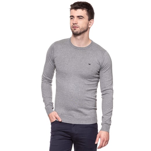 MĘSKI SWETER WRANGLER CREW KNIT MID GREY MEL W85674Q37 112132253 ze sklepu YouNeedit.pl w kategorii Swetry męskie - zdjęcie 180290045
