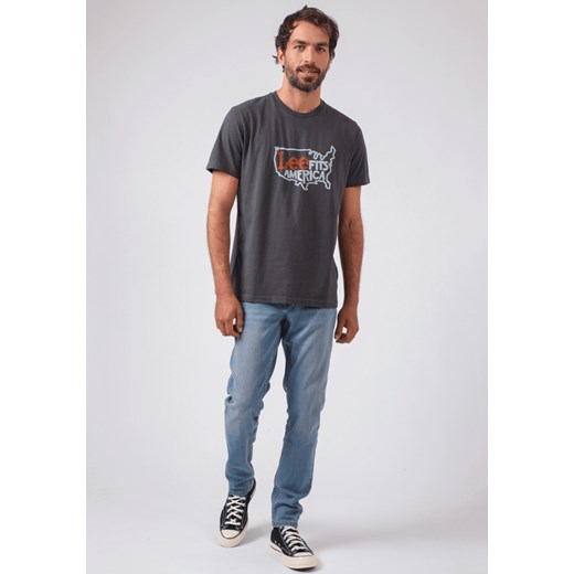 LEE HERITAGE TEE MĘSKI T-SHIRT REGULAR FIT WASHED BLACK L62PFEON 112114779 Lee M YouNeedit.pl