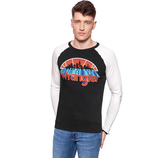 LONGSLEEVE WRANGLER RAGLAN GRAPHIC TEE JET SET W7B80FKOJ 112131551 Wrangler L YouNeedit.pl