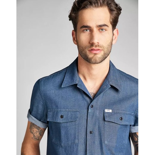 LEE SS SERVICE SHIRT MĘSKA KOSZULA JEANSOWA WASHED BLUE L93GMS36 112124160 Lee M YouNeedit.pl