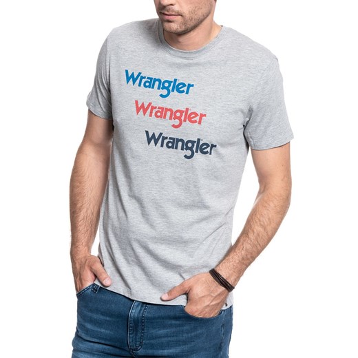 WRANGLER SS REPEAT TEE MID GREY MEL W7D7D3X37 112131768 Wrangler M YouNeedit.pl