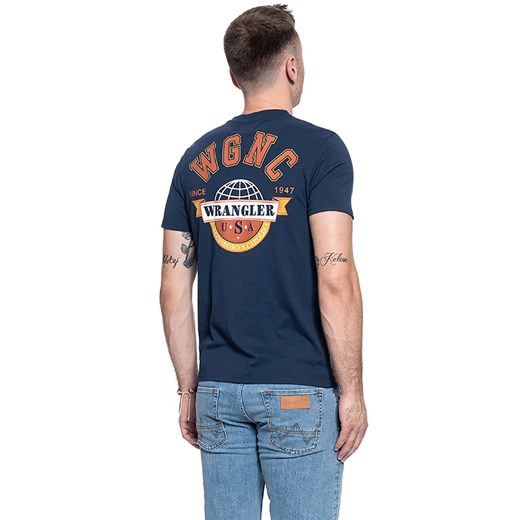 T-SHIRT MĘSKI WRANGLER SS GLOBE TEE DRESS BLUE W7C8FKX20 112131743 Wrangler S YouNeedit.pl