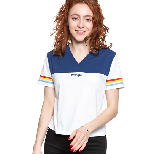 WRANGLER T SHIRT DAMSKI CUT N SEW V TEE OFF WHITE W7P0GH737 112132020 ze sklepu YouNeedit.pl w kategorii Bluzki damskie - zdjęcie 180292438
