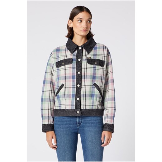 WRANGLER CHECK N DNM JKT DAMSKA KURTKA PRZEJŚCIOWA PARISIAN BLUE W4Q28TX96 112129192 ze sklepu YouNeedit.pl w kategorii Kurtki damskie - zdjęcie 180293006