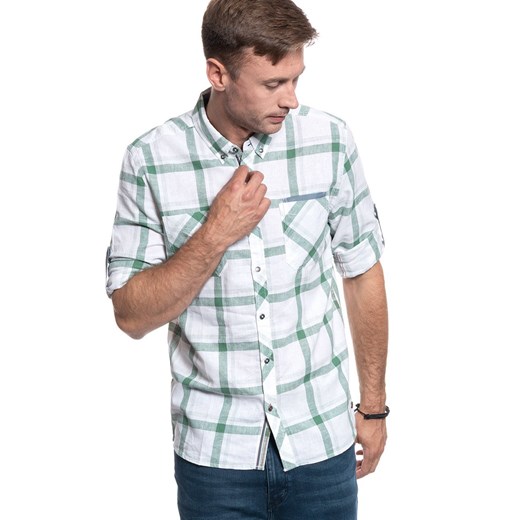 MĘSKA KOSZULA MATERIAŁOWA MUSTANG CLEMENS LINEN CHECK 1009584 11749 Mustang M YouNeedit.pl