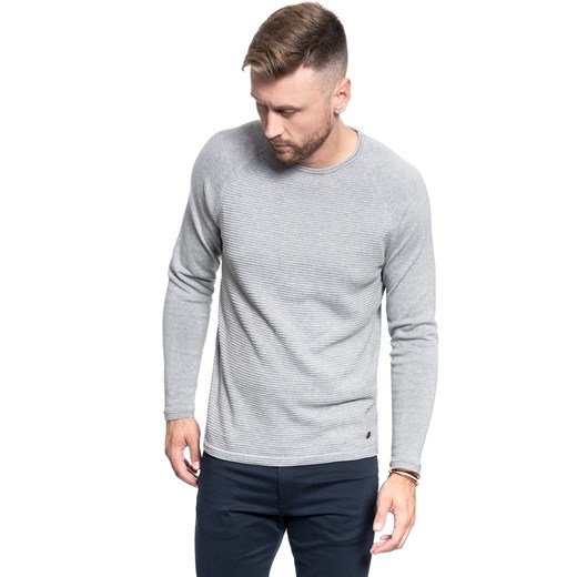 SWETER MĘSKI MUSTANG Emil C Structure MID GREY MELANGE 1008255 4140 ze sklepu YouNeedit.pl w kategorii Swetry męskie - zdjęcie 180293129