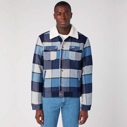 WRANGLER MĘSKA KURTKA ZIMOWA WOOL TRUCKER JACKET CAPTAINS BLUE 112341091 W4E0015076 ze sklepu YouNeedit.pl w kategorii Kurtki męskie - zdjęcie 180293795