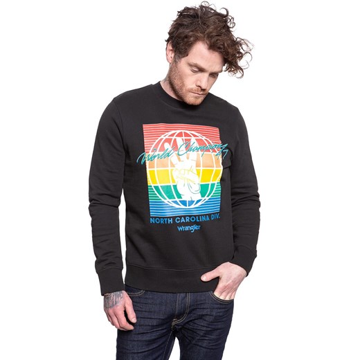 BLUZA WRANGLER GLOBE SWEAT FADED BLACK W6C5HXXV6 112130708 ze sklepu YouNeedit.pl w kategorii Bluzy męskie - zdjęcie 180293805