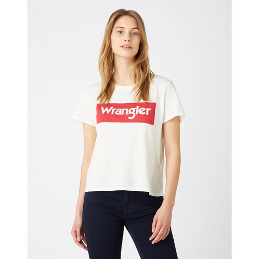WRANGLER BOX LOGO TEE DAMSKI T-SHIRT KOSZULKA OFFWHITE W7P3EV737 112132038 ze sklepu YouNeedit.pl w kategorii Bluzki damskie - zdjęcie 180293956