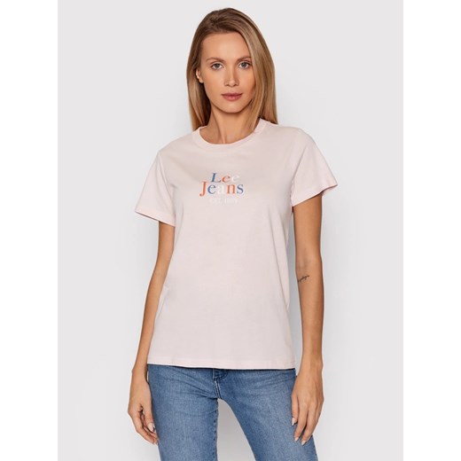 LEE SEASONAL LOGO TEE DAMSKI T-SHIRT KOSZULKA LOGO NADRUK PALE LILAC L41GYGSU 112140030 ze sklepu YouNeedit.pl w kategorii Bluzki damskie - zdjęcie 180293958