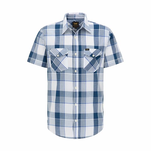 LEE SS REGULAR SHIRT MĘSKA KOSZULA MATERIAŁOWA NAVY L66VMF35 112116671 ze sklepu YouNeedit.pl w kategorii Koszule męskie - zdjęcie 180294498