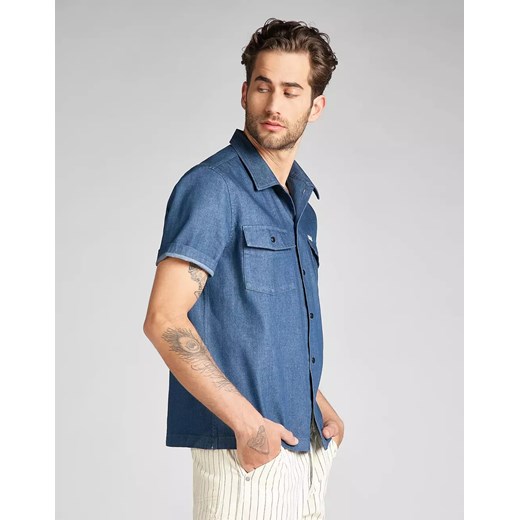 LEE SS SERVICE SHIRT MĘSKA KOSZULA JEANSOWA WASHED BLUE L93GMS36 112124160 Lee M YouNeedit.pl