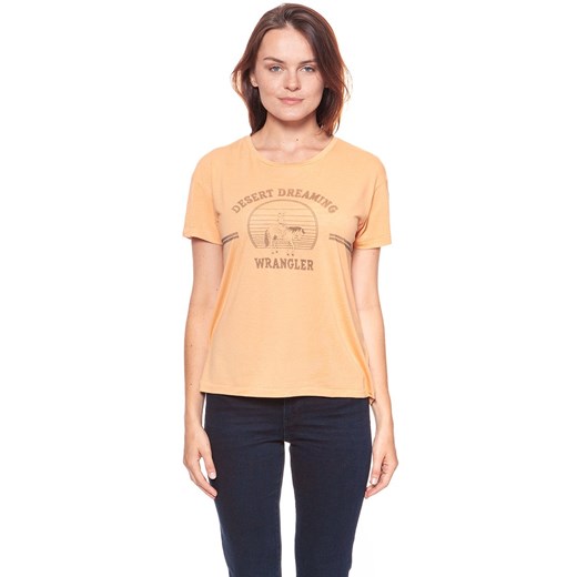 WRANGLER T SHIRT DAMSKI DRAPE TEE APRICOT NECTAR W7016DI65 112130884 ze sklepu YouNeedit.pl w kategorii Bluzki damskie - zdjęcie 180294895